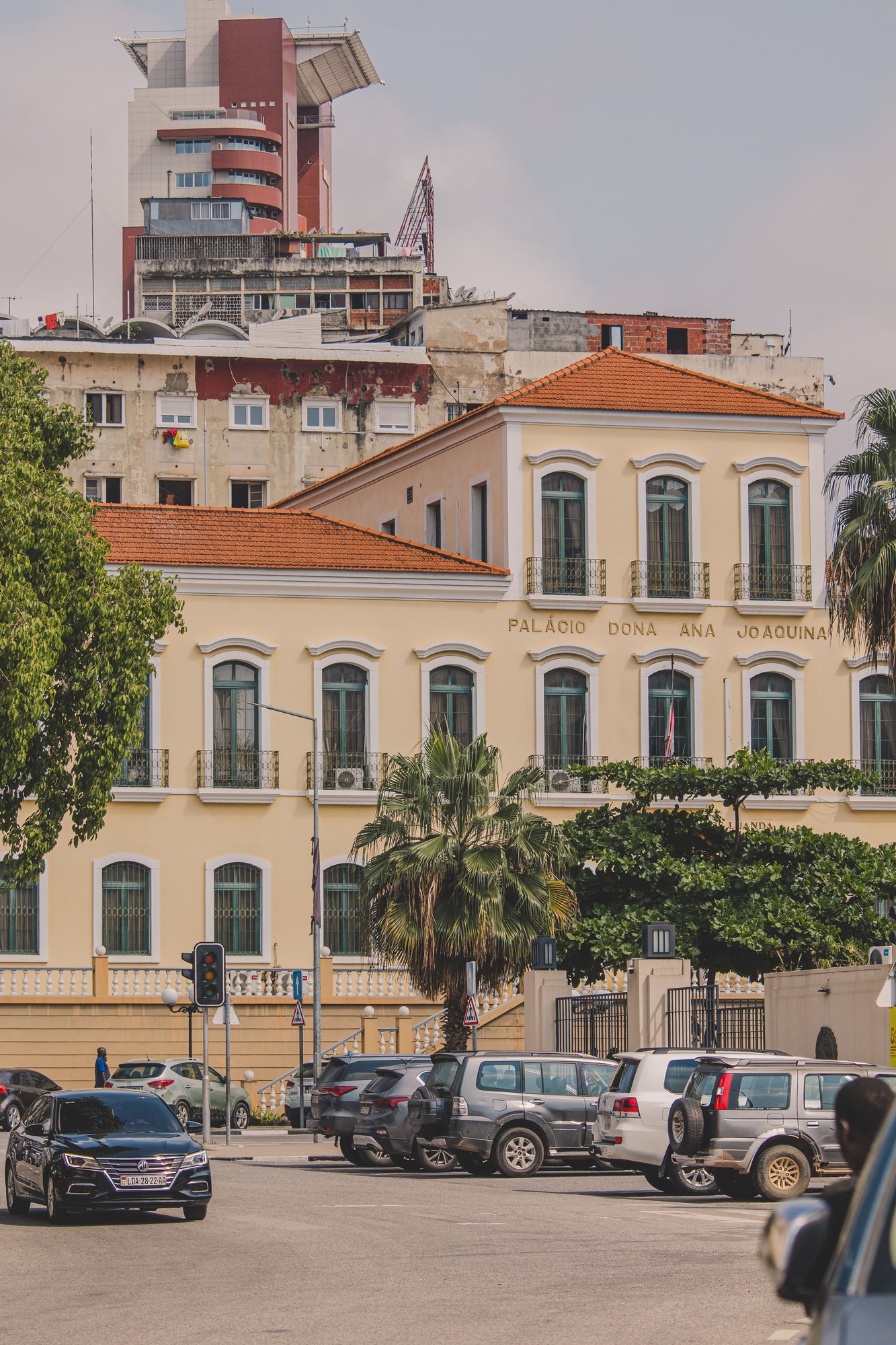 Historic multi-story colonial building with ornate facade in Luanda