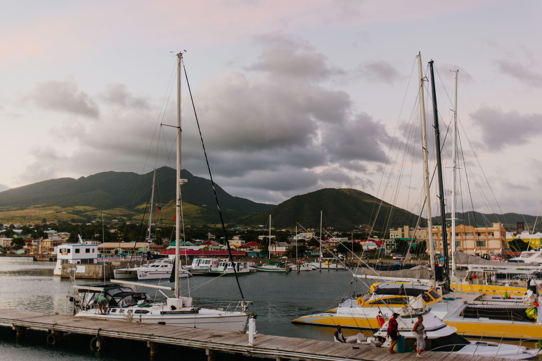 Yachts and ferry docks in Road Town harbour on Tortola