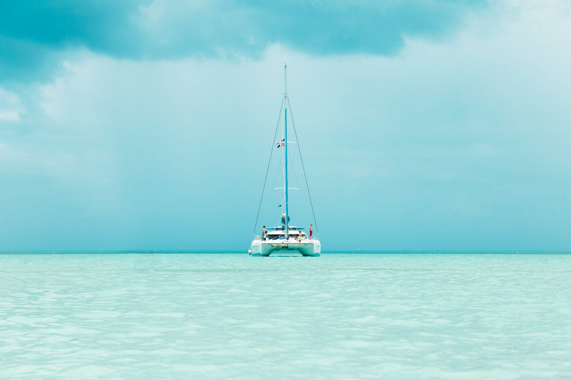 Catamaran anchored in the Sir Francis Drake Channel