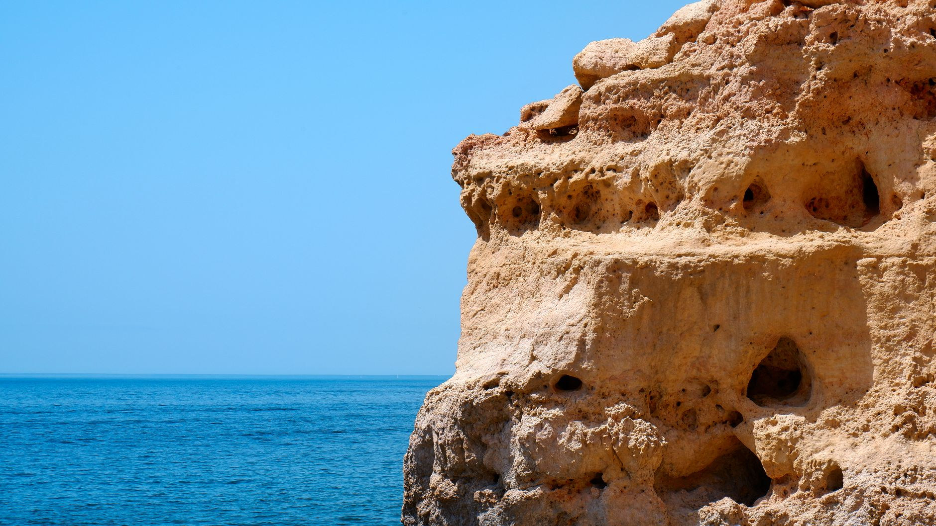 The limestone Bluff rising 140 feet above the sea on Cayman Brac