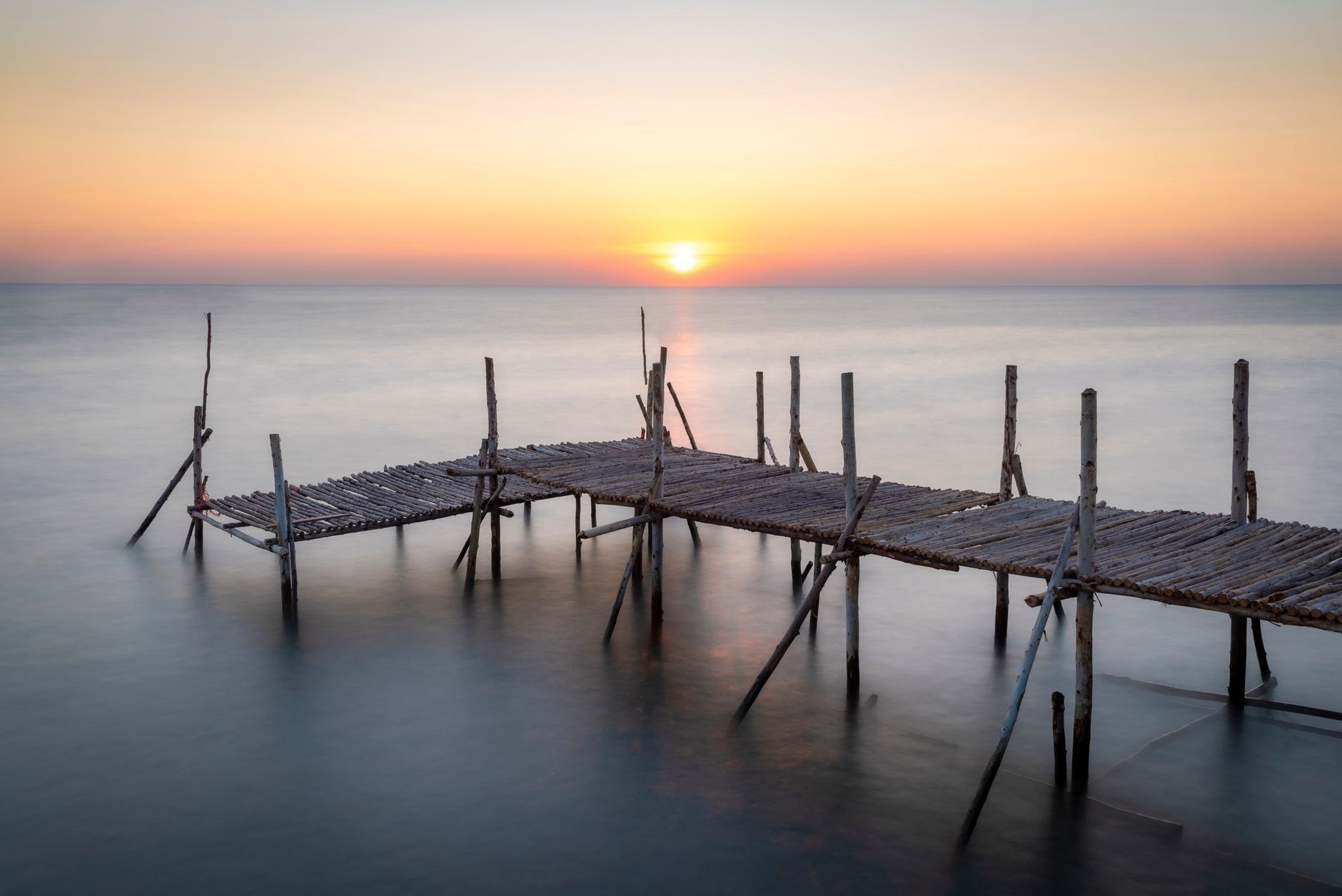 Sunset view over calm waters at Rum Point Grand Cayman