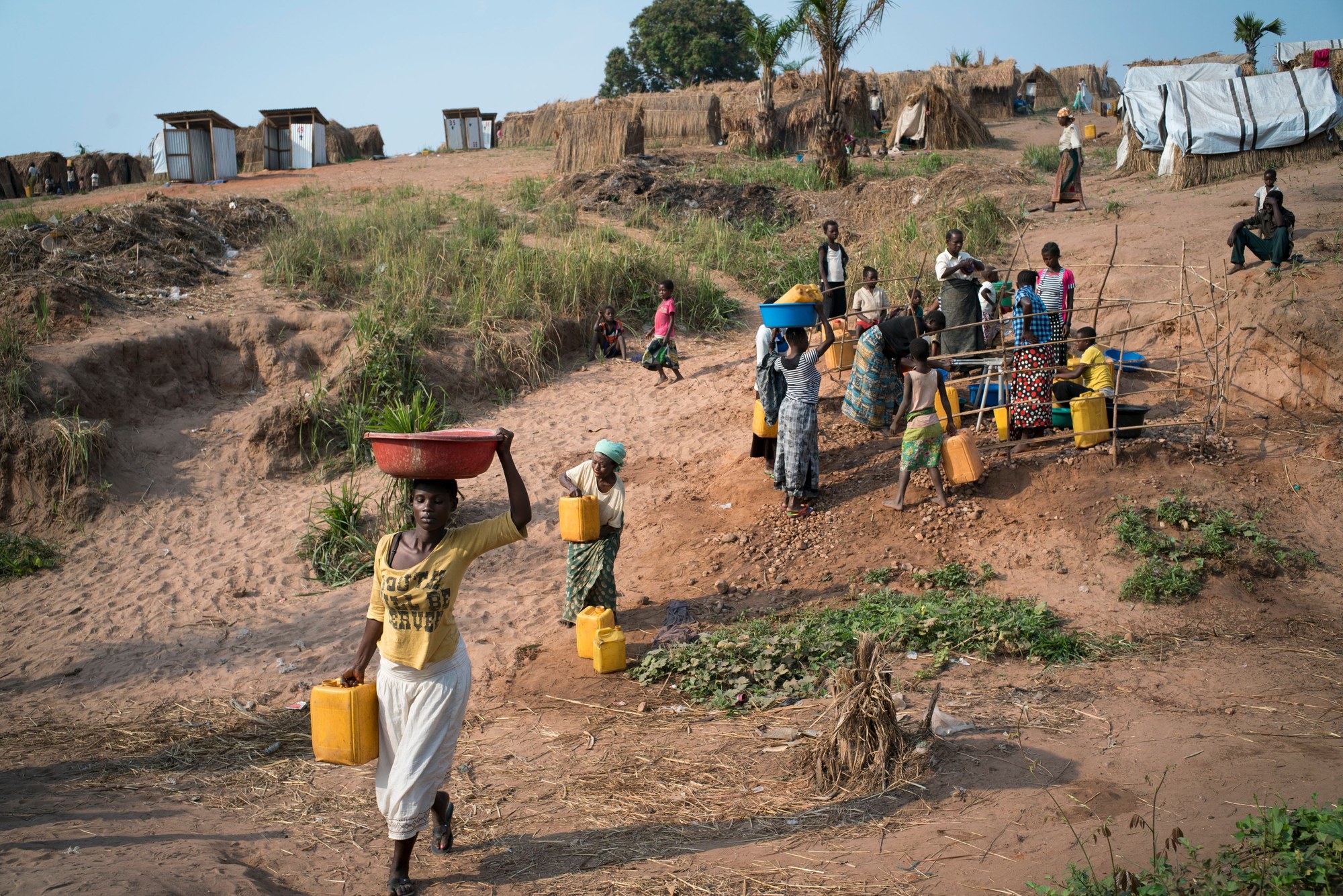 Villagers gathering along the shores of Lake Tanganyika in Kalemie, DR Congo