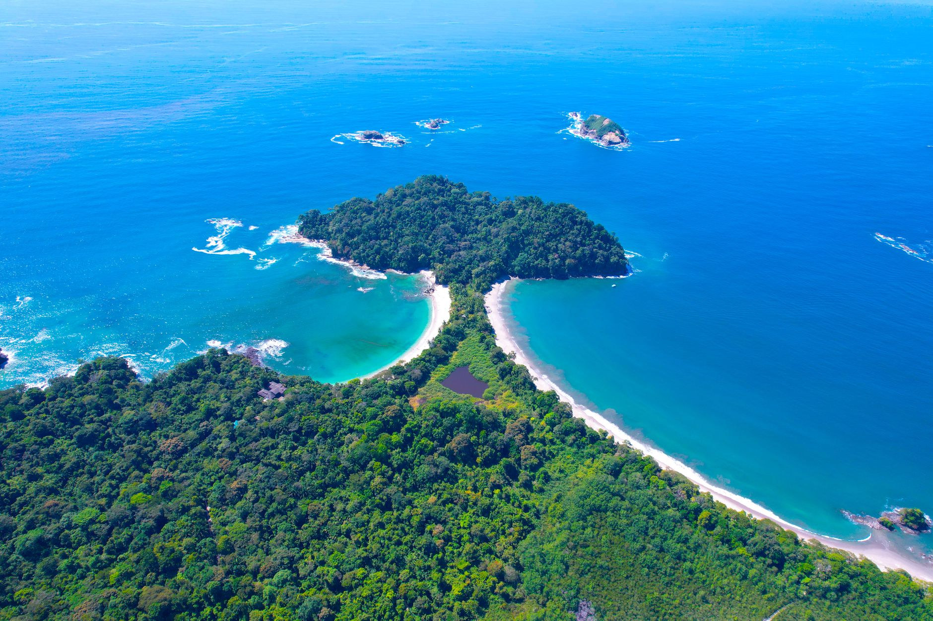 Pristine tropical cove and jungle in Manuel Antonio
