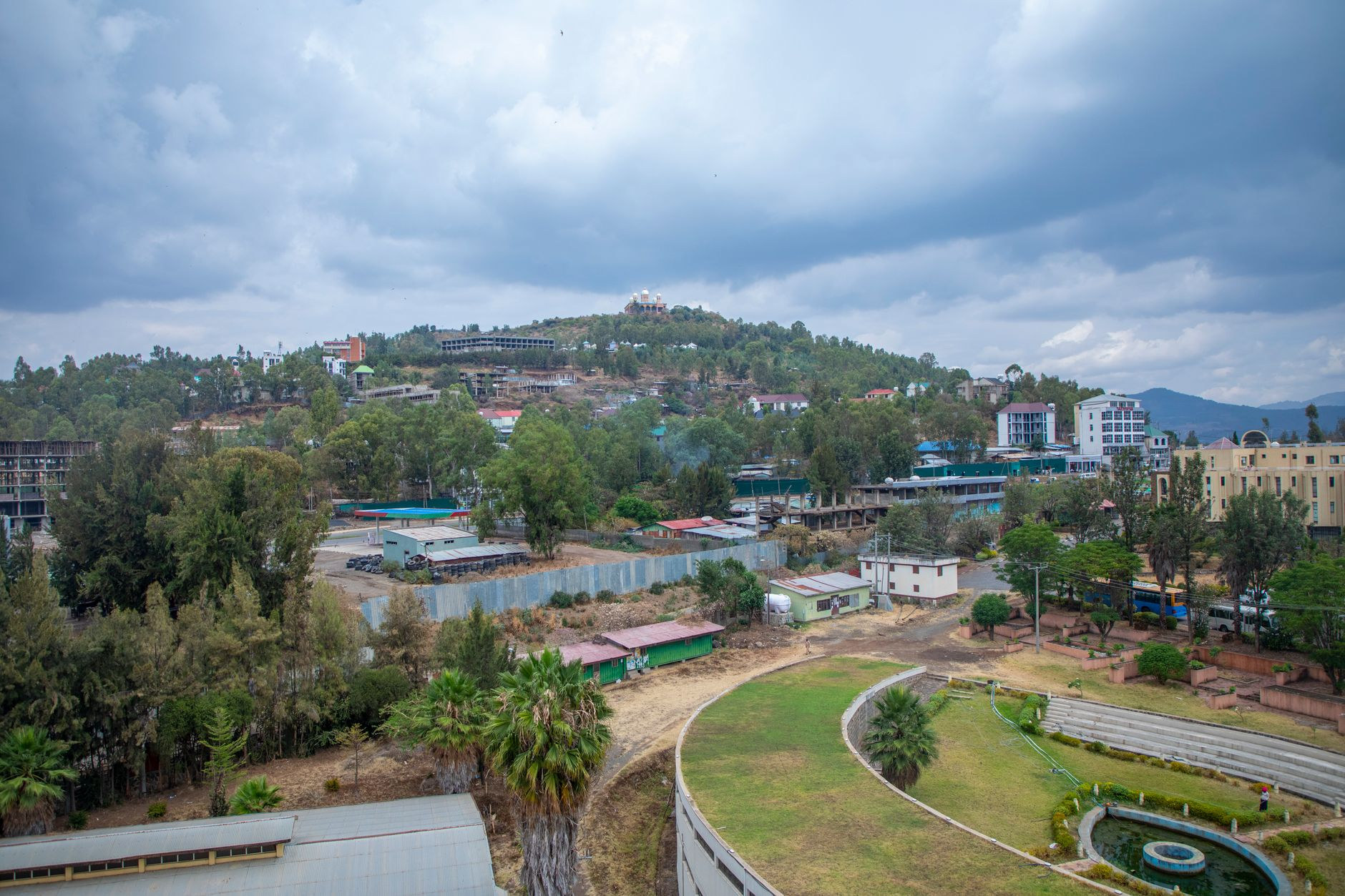 Vast rolling green ridges and dramatic highland plateau scenery stretching across northern Ethiopia