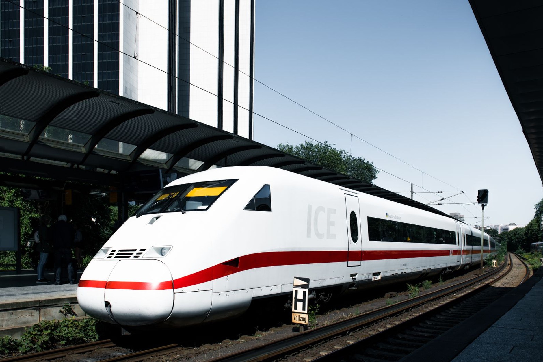 A German Intercity-Express ICE high speed train at the platform