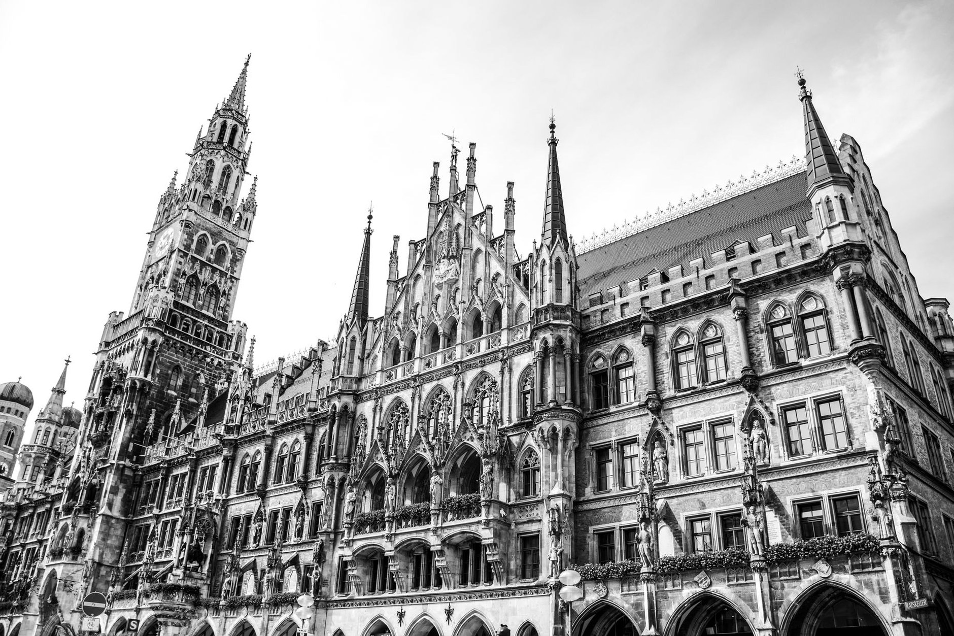 The neo-gothic New Town Hall on Marienplatz in Munich