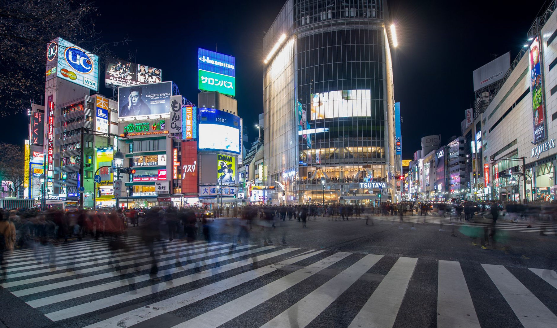 Shibuya Crossing after dark, Tokyo