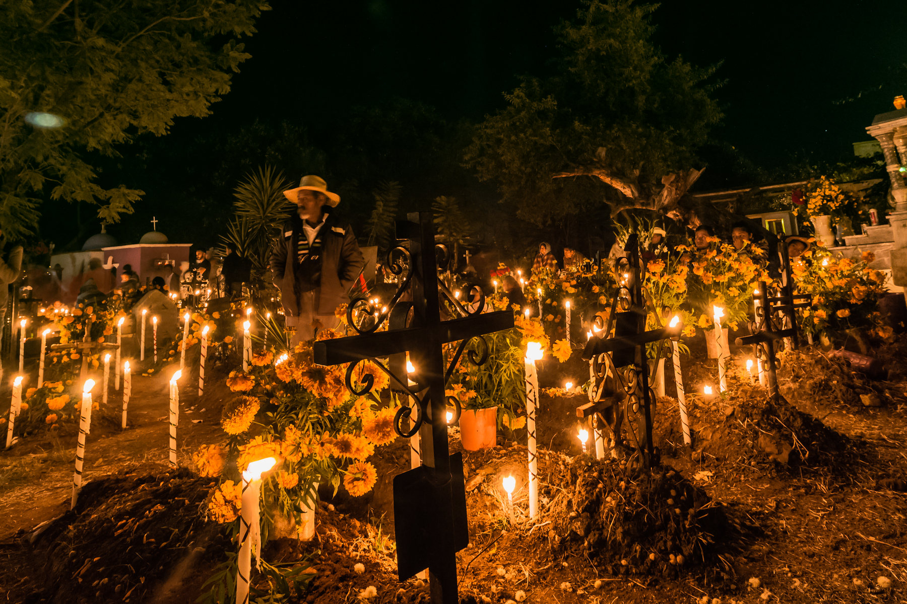 Candles at a Day of the Dead remembrance