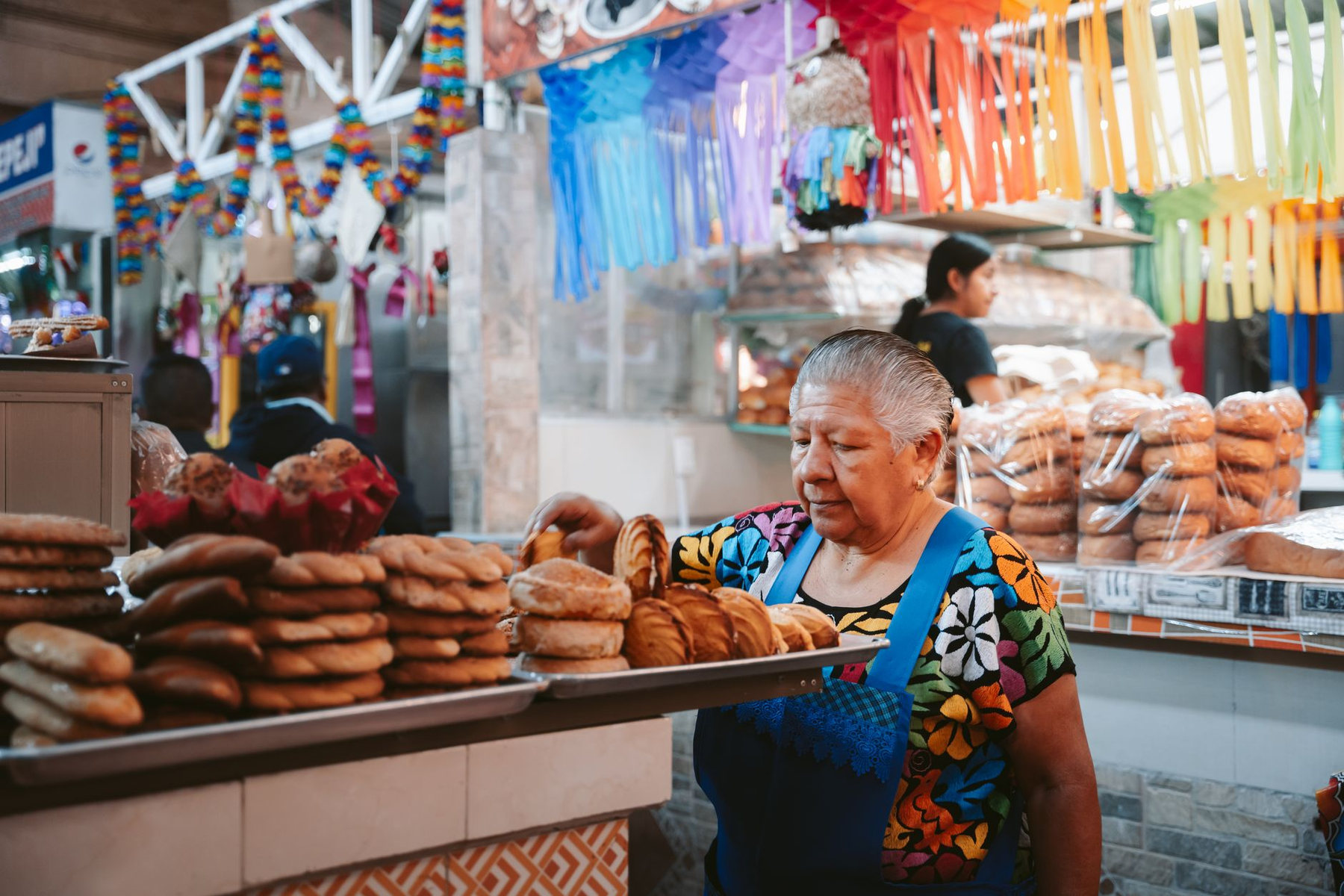 A bakery stall in Oaxaca