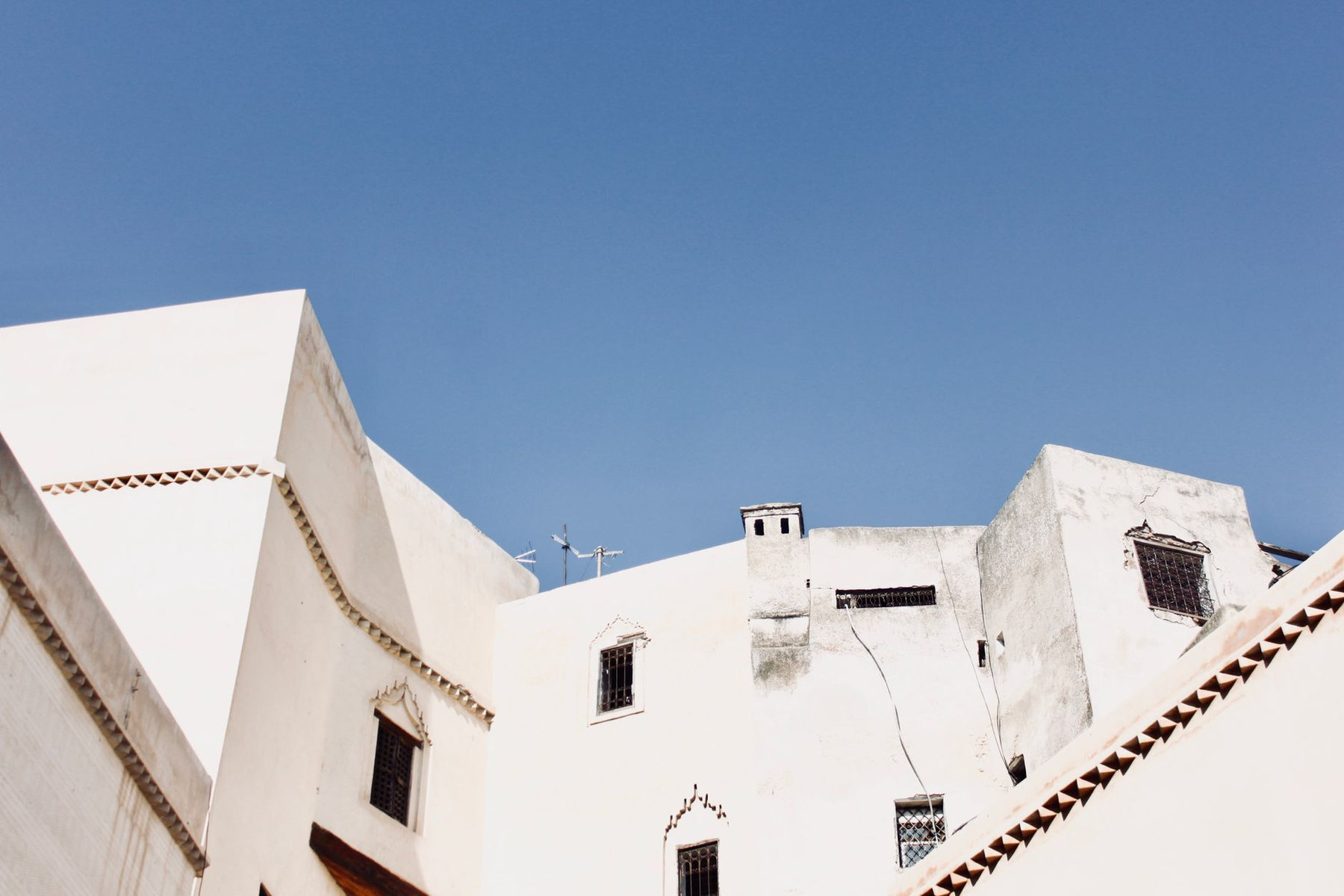 Traditional white buildings in Fes