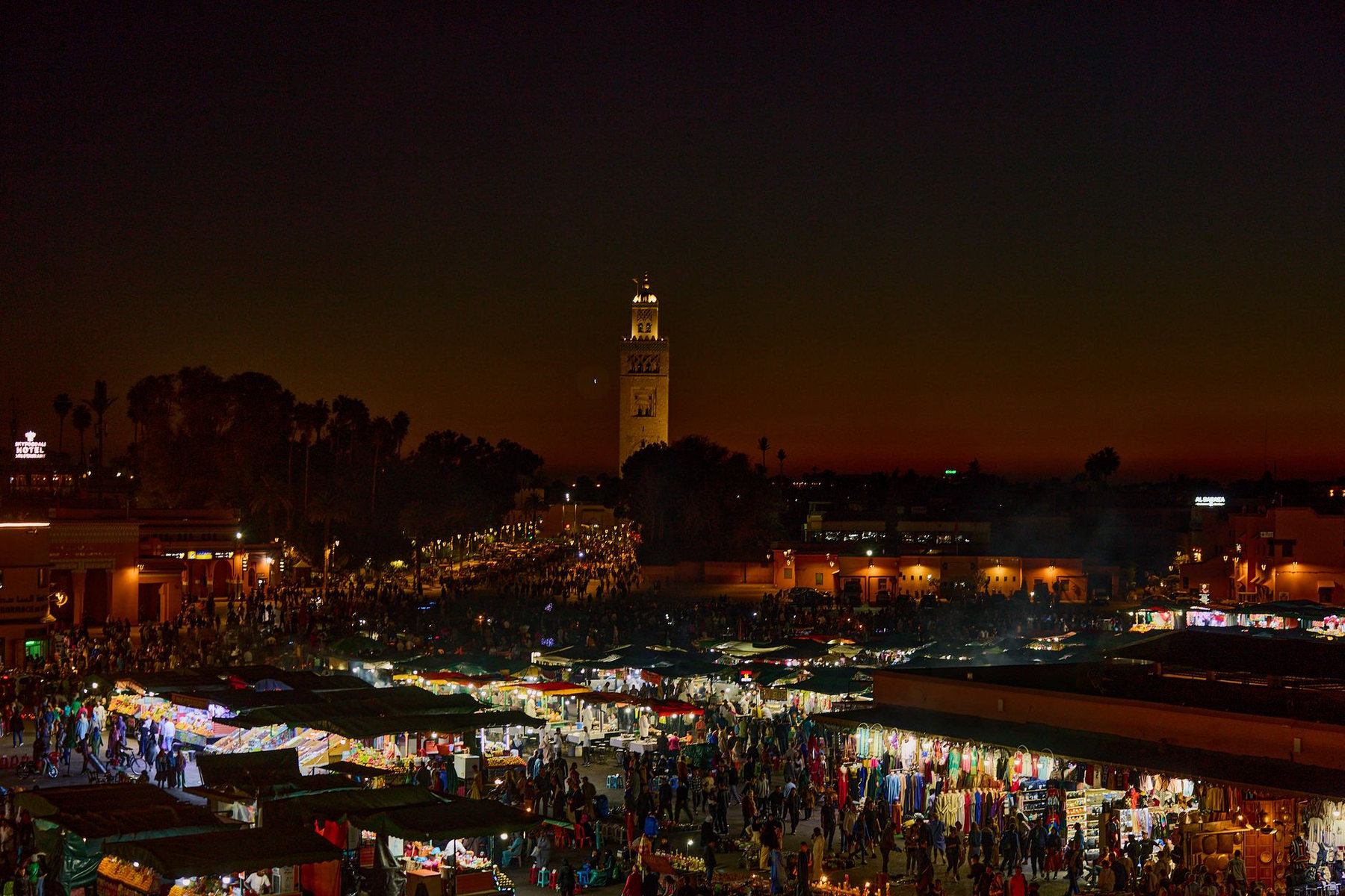 Jemaa el-Fnaa at night, Marrakech