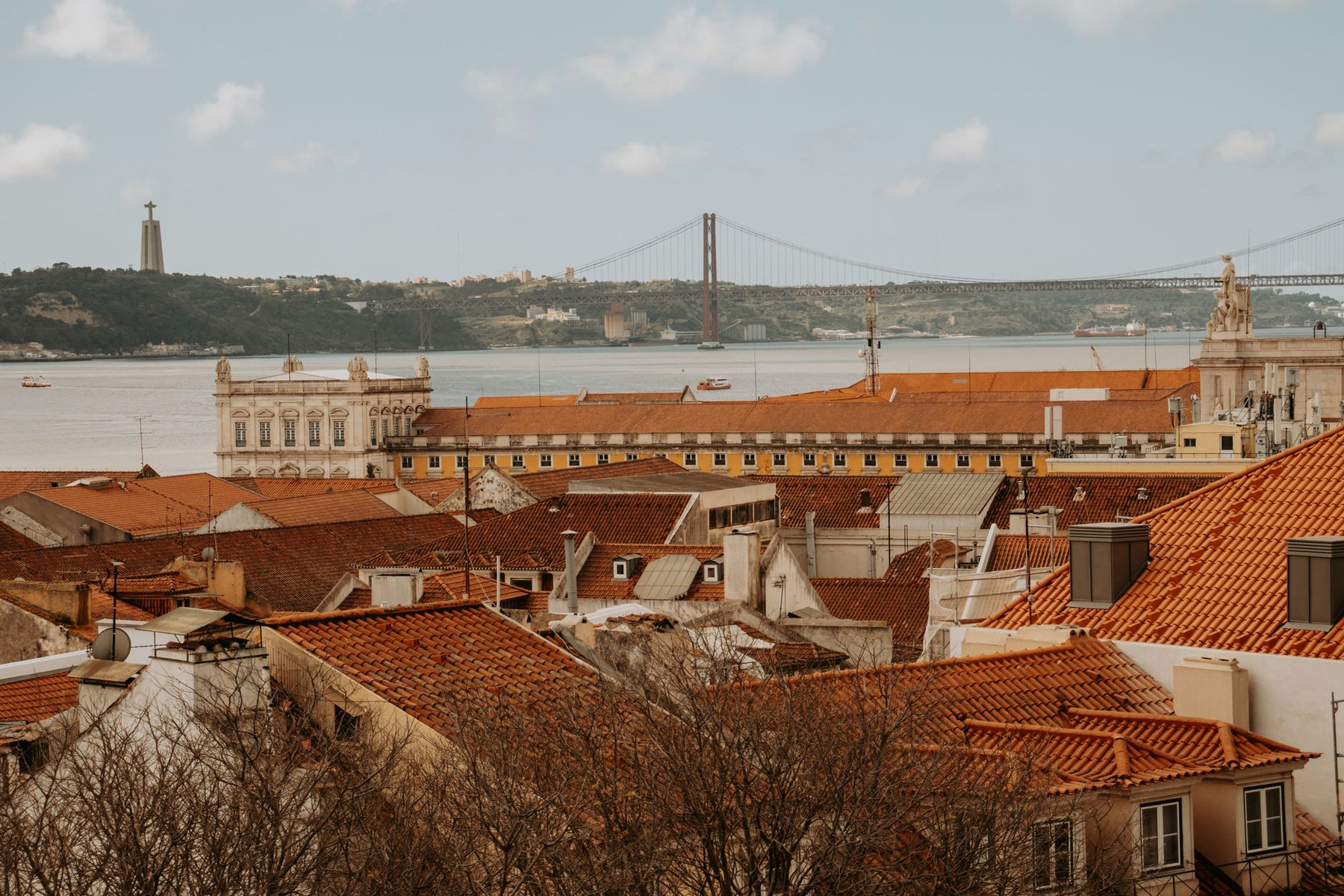 Lisbon rooftops and the river