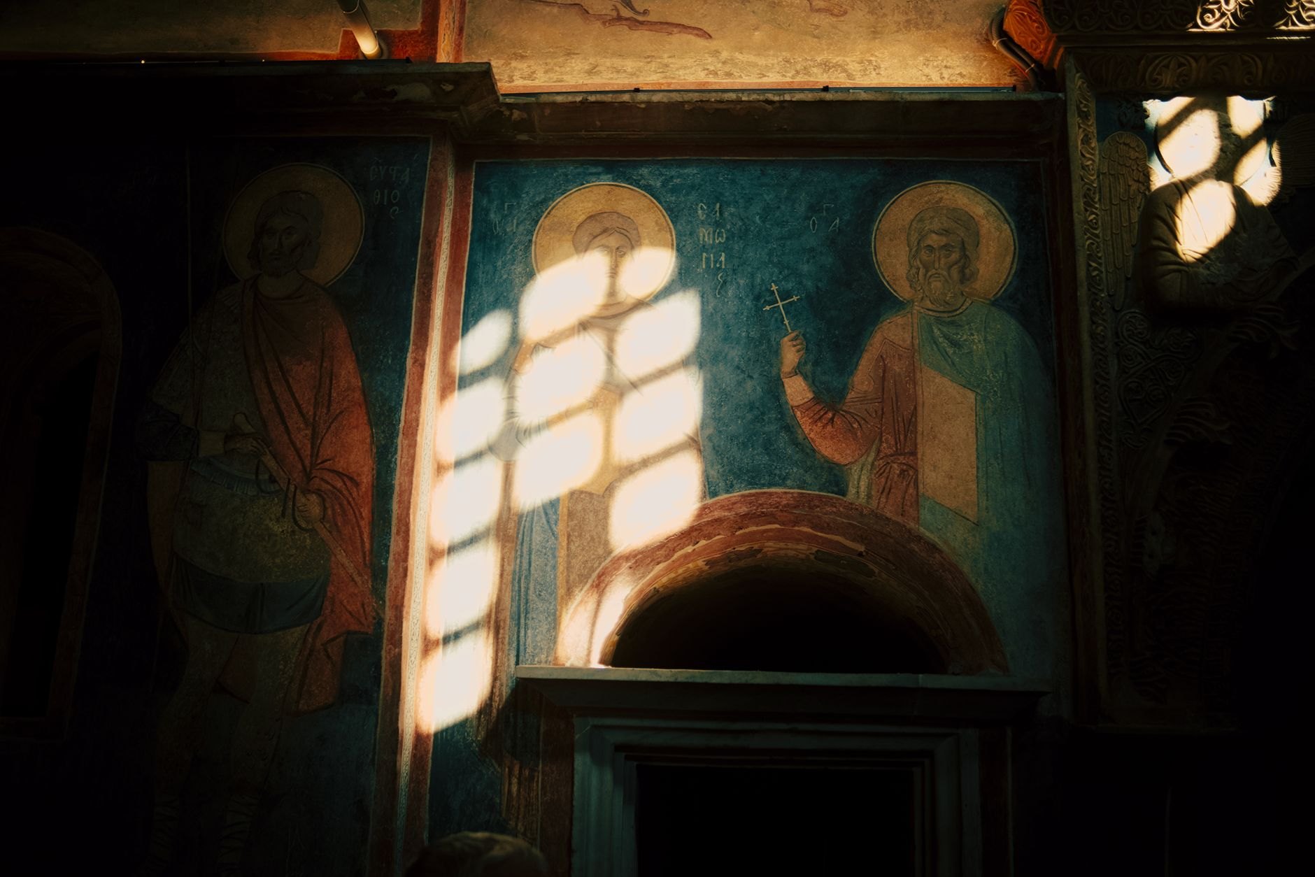 Historic stone Orthodox monastery surrounded by oak and beech forests in the hills of Fruška Gora National Park