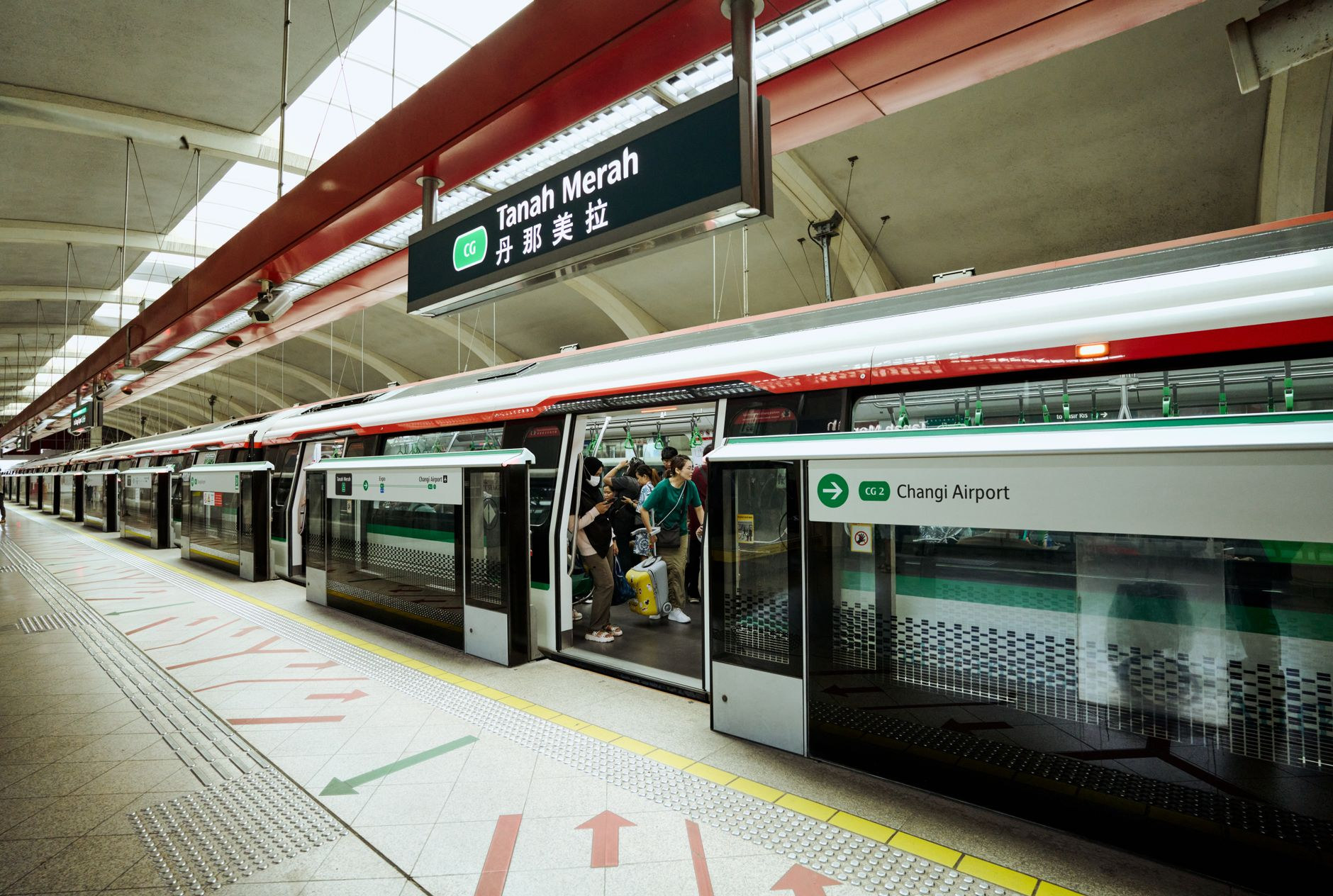 Clean and modern MRT public transit station in Singapore