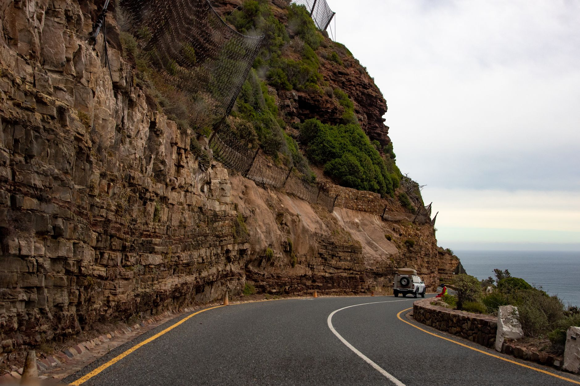 Engineering marvel of Chapman's Peak coastal road carved into cliffs