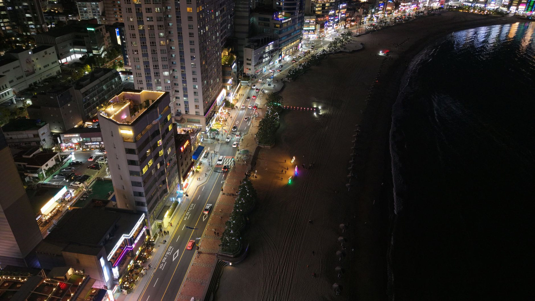 Haeundae waterfront at night, Busan