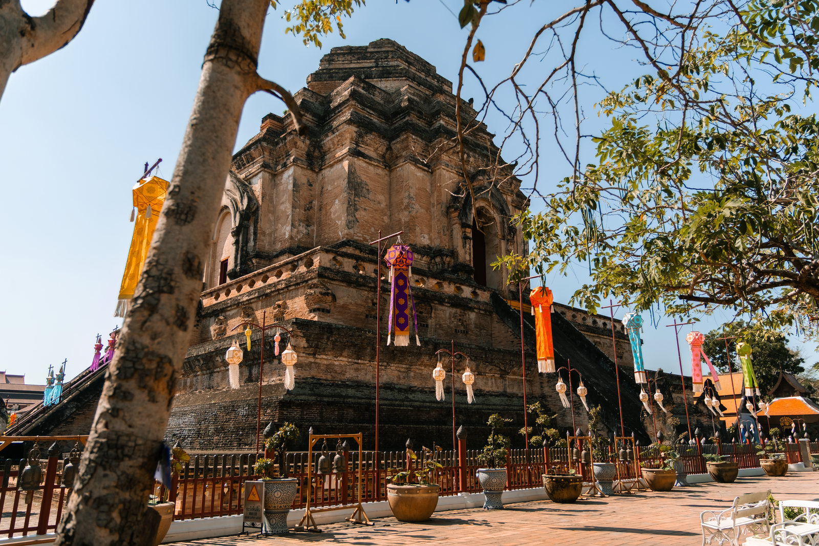 Ancient brick chedi at Wat Chedi Luang in Chiang Mai