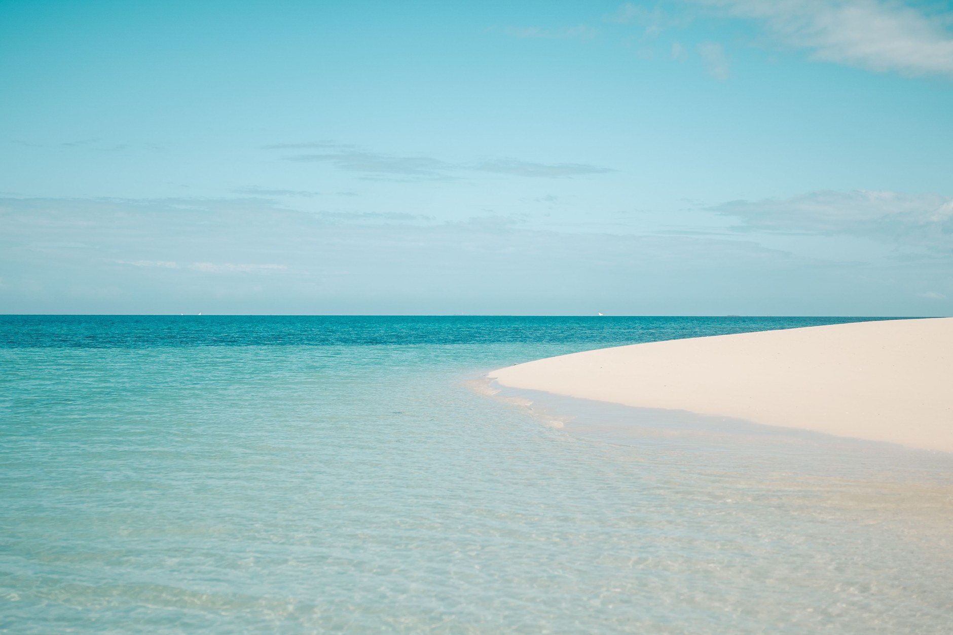 Calm crystal clear shallows and soft sandy flats at Bambarra Beach on Middle Caicos