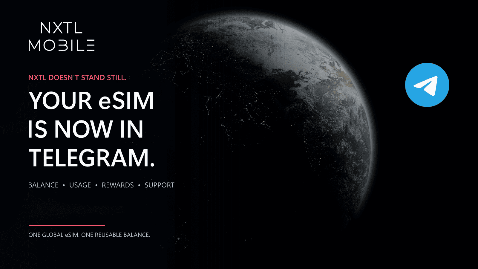 NXTL global eSIM connectivity expanding around the world with Telegram account access