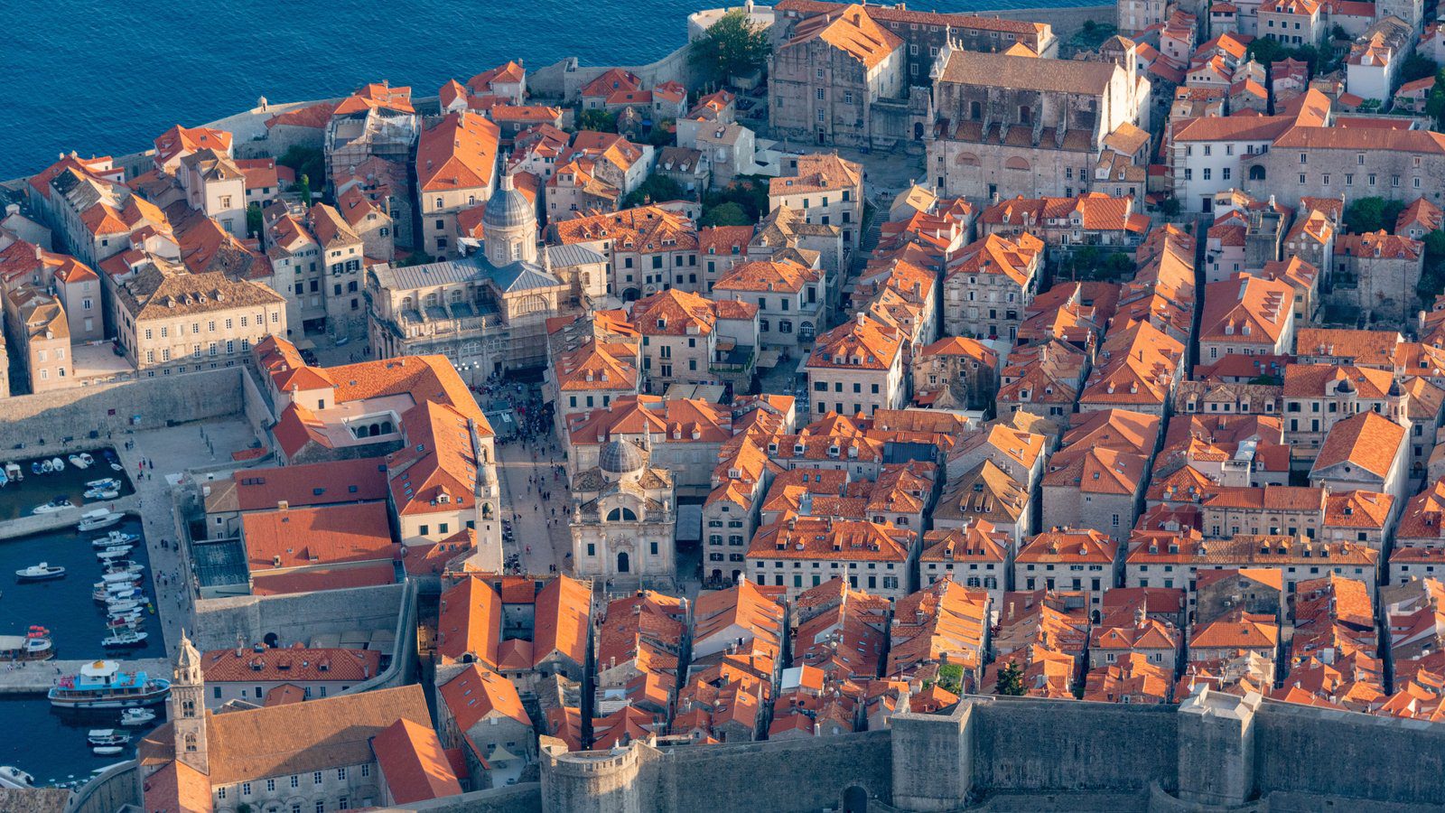 Stunning aerial capture of Dubrovnik's Old Town and majestic Adriatic Sea coastline.