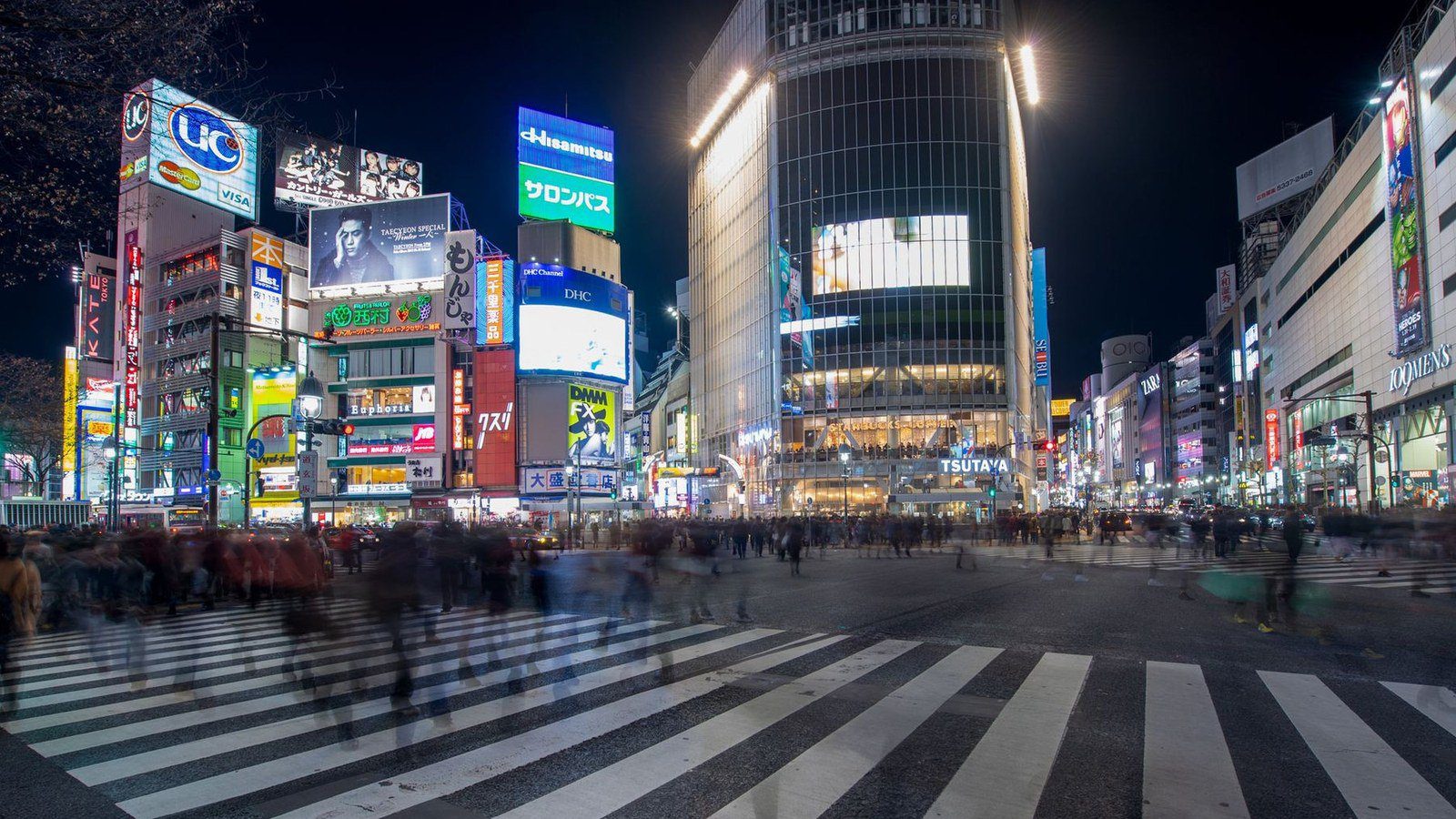 Shibuya Crossing after dark, Tokyo