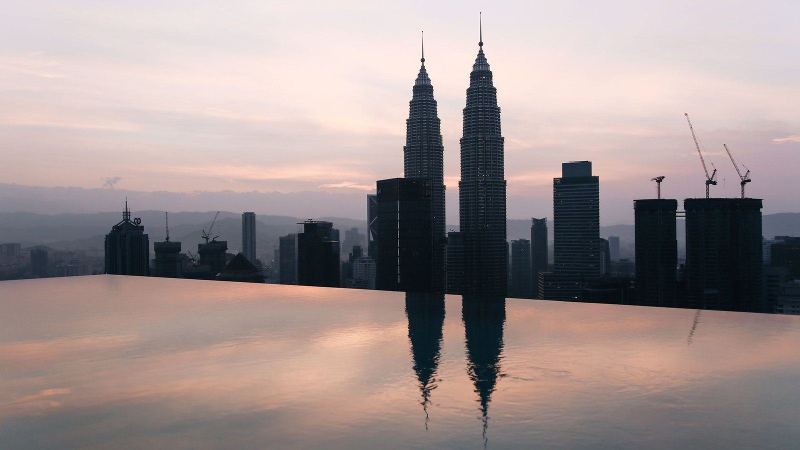 Petronas Twin Towers rising above Kuala Lumpur