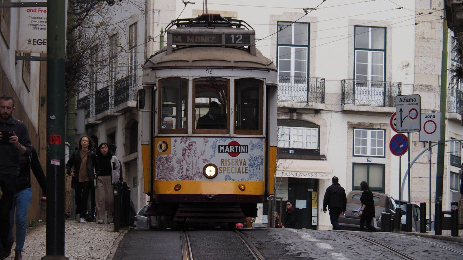 A tram on a Lisbon street